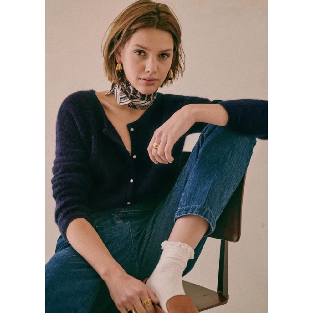 Sézane Gaspard Jumper in Navy